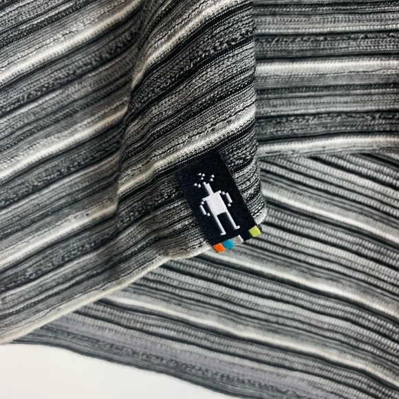 Smartwool Womens  Wool Blend Grey Stripped Cardigan Sweater Size Small Gorpcore - Picture 8 of 16